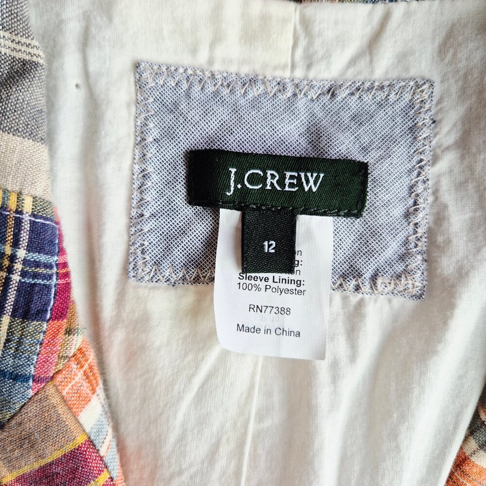 J.Crew Madras Patchwork Plaid 2 Button Schoolboy … - image 7